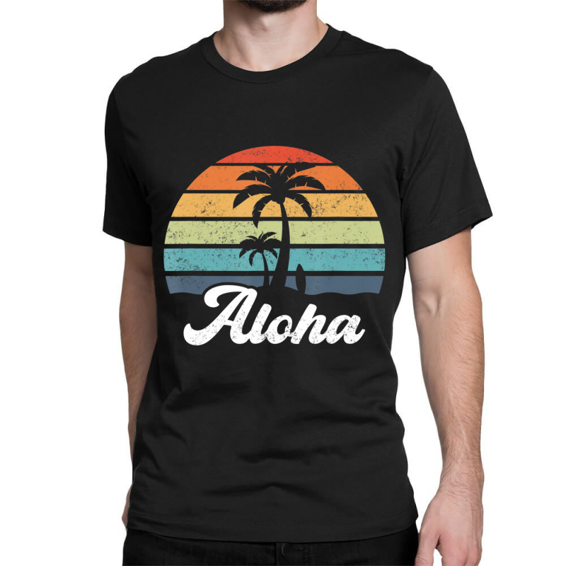 Aloha Hawaii Hawaiian Island Palm Beach Surfboard Surf Classic T-shirt by cm-arts | Artistshot