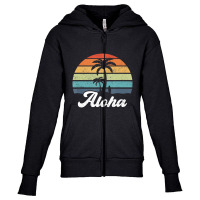 Aloha Hawaii Hawaiian Island Palm Beach Surfboard Surf Youth Zipper Hoodie | Artistshot