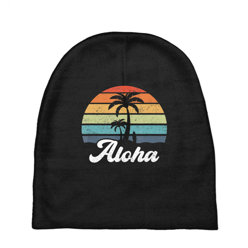 Aloha Hawaii Hawaiian Island Palm Beach Surfboard Surf Baby Beanies by cm-arts | Artistshot