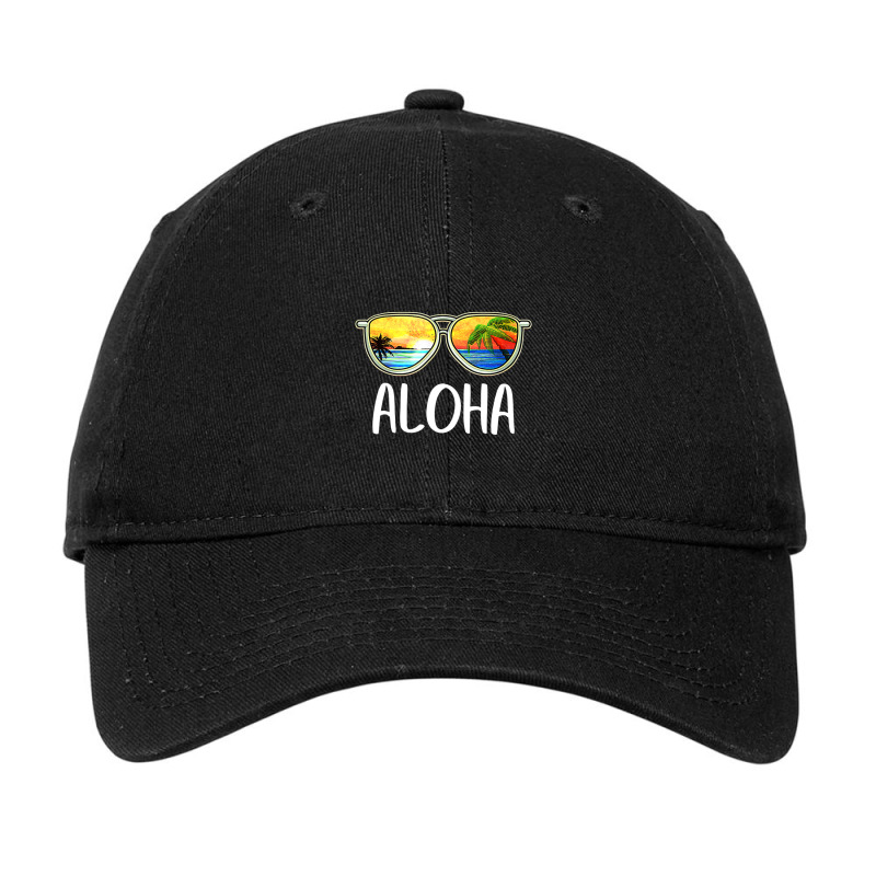 Aloha Hawaii Hawaiian Island Sunglasses Palm Trees Beach Adjustable Cap by cm-arts | Artistshot