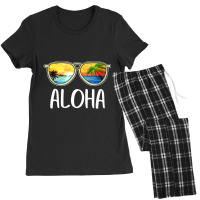 Aloha Hawaii Hawaiian Island Sunglasses Palm Trees Beach Women's Pajamas Set | Artistshot