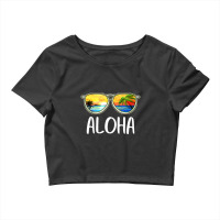 Aloha Hawaii Hawaiian Island Sunglasses Palm Trees Beach Crop Top | Artistshot