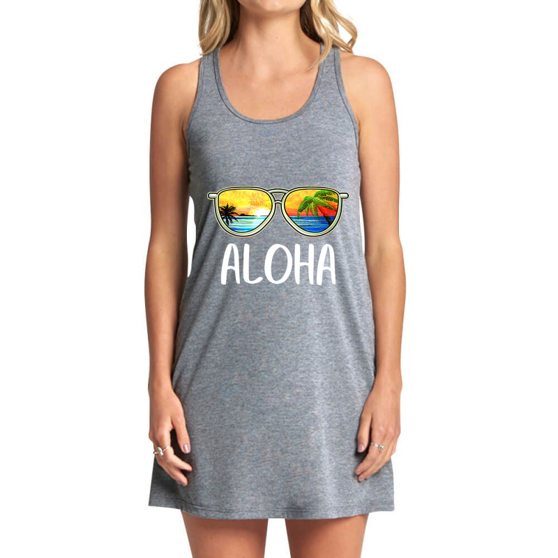 Aloha Hawaii Hawaiian Island Sunglasses Palm Trees Beach Tank Dress by cm-arts | Artistshot