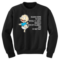 Mademark X Rugrats Tommy Pickles Juice, Blankie & Nap Nap Youth Sweatshirt | Artistshot