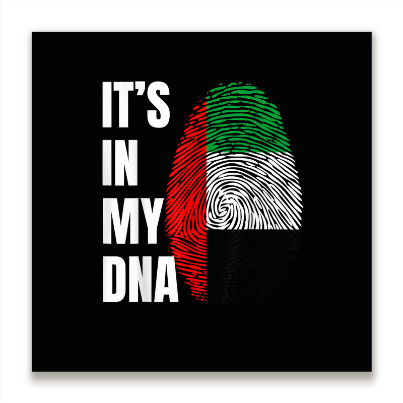 Fingerprint Dna Biometry Flag Arabic Emirates T Shirt Metal Print Square by cm-arts | Artistshot