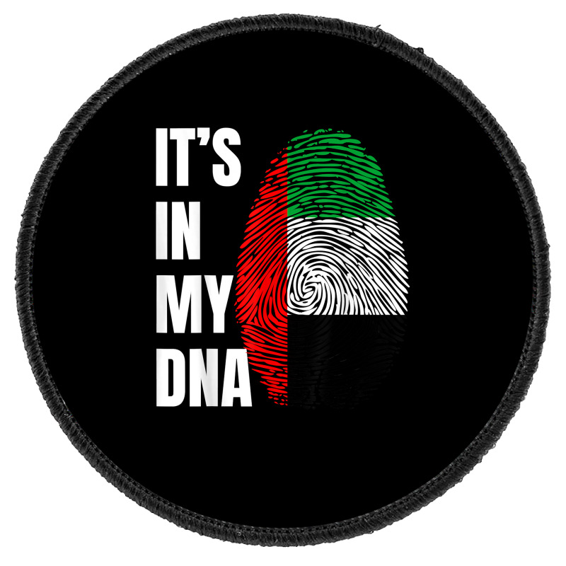 Fingerprint Dna Biometry Flag Arabic Emirates T Shirt Round Patch by cm-arts | Artistshot