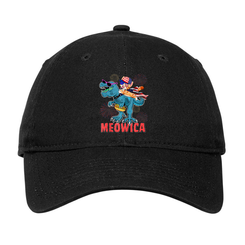 4h Of July Meowica Ca Riding Rex Dinosaur Usa Flag Boys Adjustable Cap by cm-arts | Artistshot