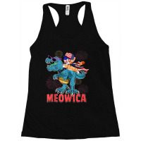 4h Of July Meowica Ca Riding Rex Dinosaur Usa Flag Boys Racerback Tank | Artistshot