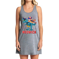 4h Of July Meowica Ca Riding Rex Dinosaur Usa Flag Boys Tank Dress | Artistshot