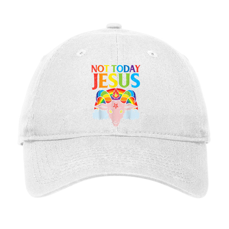 Today Not Jesus Satan Goat Satanic Rainbow Satanism Gift T Shirt Adjustable Cap by cm-arts | Artistshot