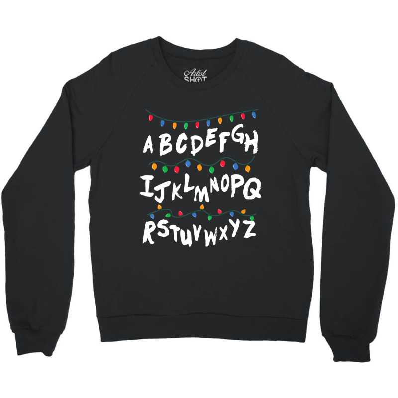 Alphabet Christmas Lights Stranger Crewneck Sweatshirt by cm-arts | Artistshot