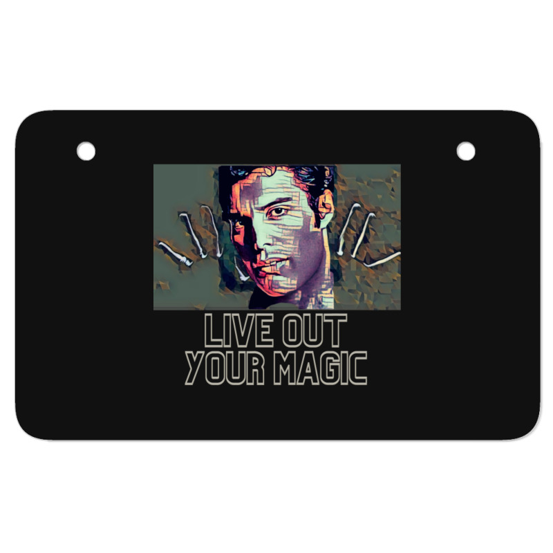 Live Out Your Magic (famous Face With Hands Fingers) Atv License Plate | Artistshot