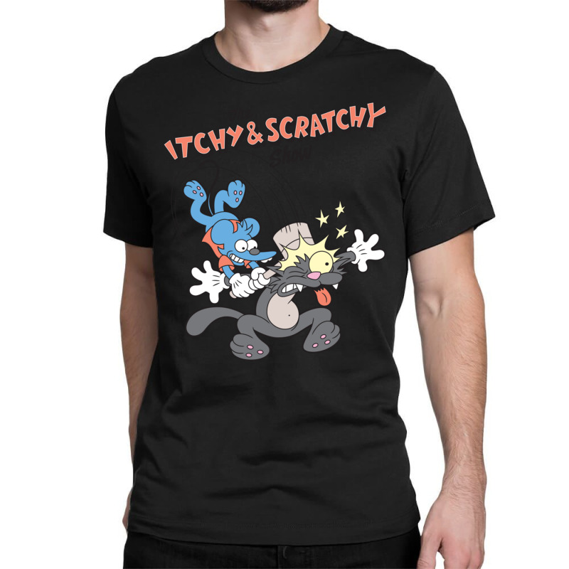 Us The Simpsons Itchy & Scratchy Hammer 01 Heather Grey H Pullover Hoo Classic T-shirt | Artistshot