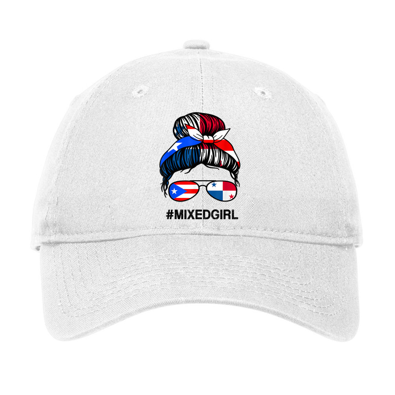 Puerto Rico Panama Flag Puerto Rican Panamanian Messy Bun T Shirt Adjustable Cap by cm-arts | Artistshot