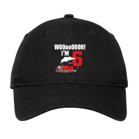 6th Birthday Boy Wooooh! I Am 6 Train Bday Adjustable Cap | Artistshot