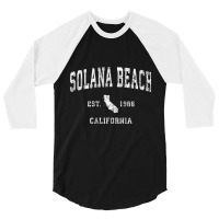 Solana Beach California Ca Vintage Athletic Sports Design Pullover Hoo 3/4 Sleeve Shirt | Artistshot