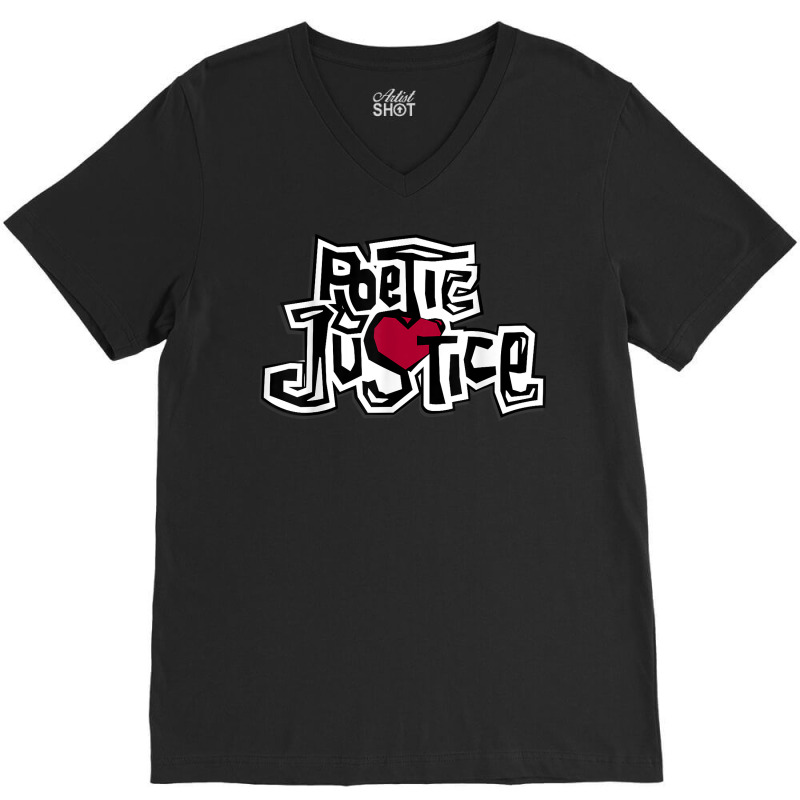 Old School Hip Hop Poetic Justice Front Shirt V-neck Tee | Artistshot