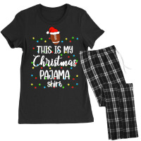 Football Football Lovers This Is My Christmas Pajama Santa Hat Lights  Women's Pajamas Set | Artistshot