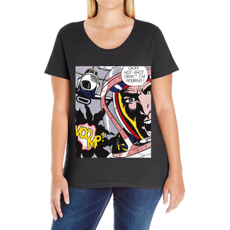 My Favorite People Hotshot Okay Roy Lichtenstein Music Vintage Retro Ladies Curvy T-Shirt by cm-arts | Artistshot