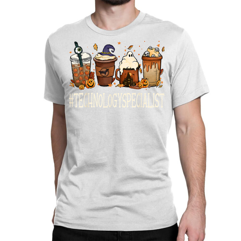 Technology Specialist Horror Coffee Halloween Pumpkin Autumn T Shirt Classic T-shirt by cm-arts | Artistshot