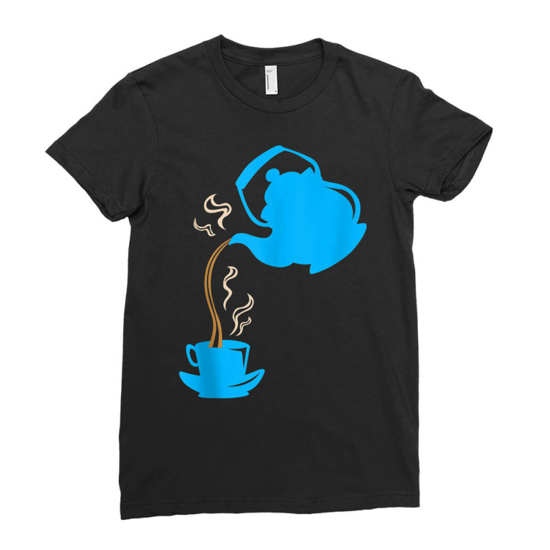 Tea Pot Aromatic Beverage Drinking Tea Drinker Tank Top Ladies Fitted T-Shirt by cm-arts | Artistshot