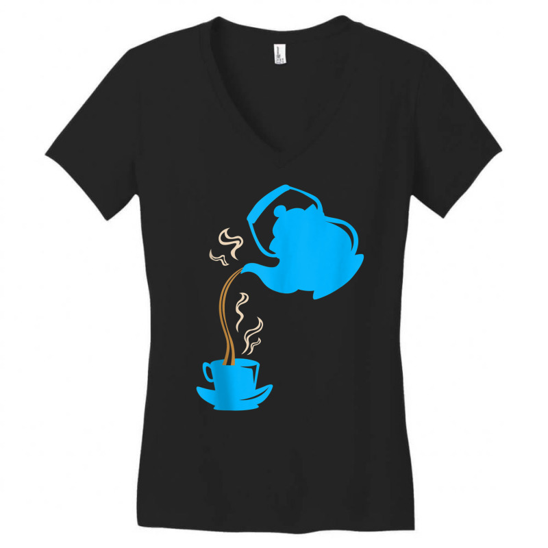 Tea Pot Aromatic Beverage Drinking Tea Drinker Tank Top Women's V-Neck T-Shirt by cm-arts | Artistshot