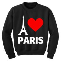 Paris Eiffel Tower Pullover Hoodie   I Love Paris For Girls Youth Sweatshirt | Artistshot