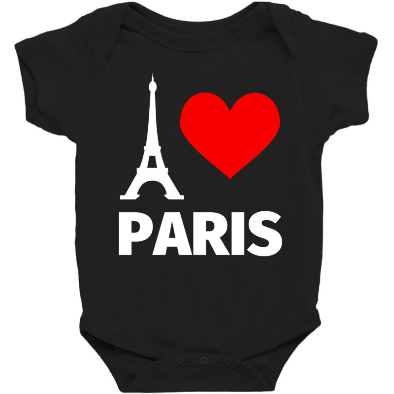 Paris Eiffel Tower Pullover Hoodie   I Love Paris For Girls Baby Bodysuit by cm-arts | Artistshot