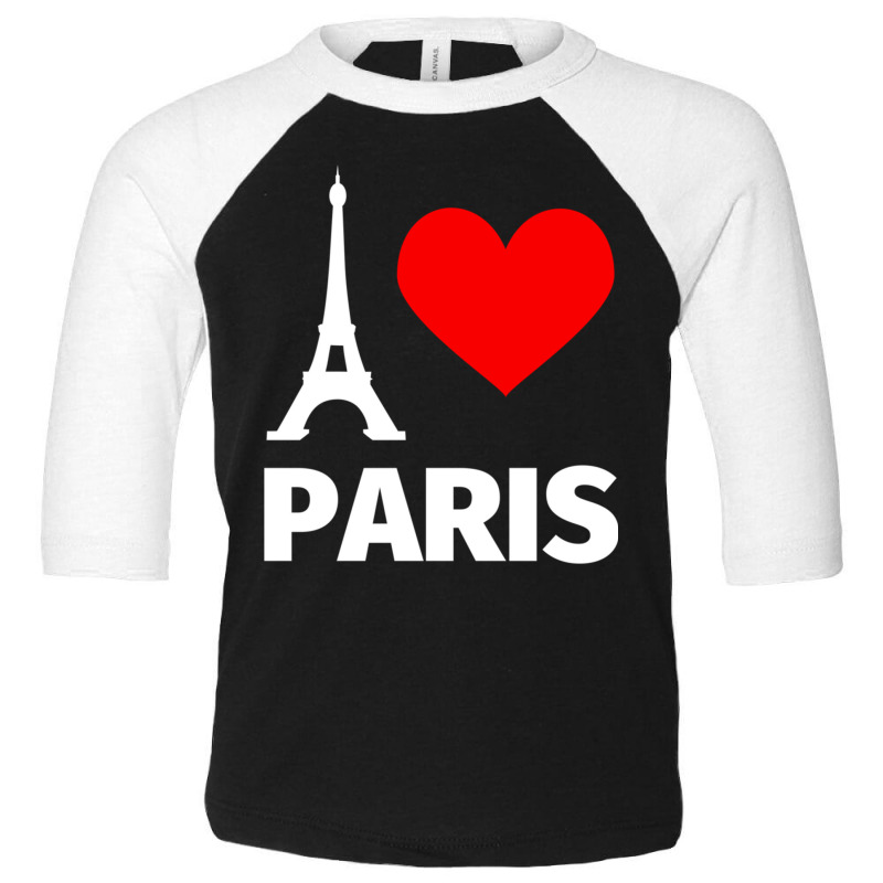 Paris Eiffel Tower Pullover Hoodie   I Love Paris For Girls Toddler 3/4 Sleeve Tee by cm-arts | Artistshot