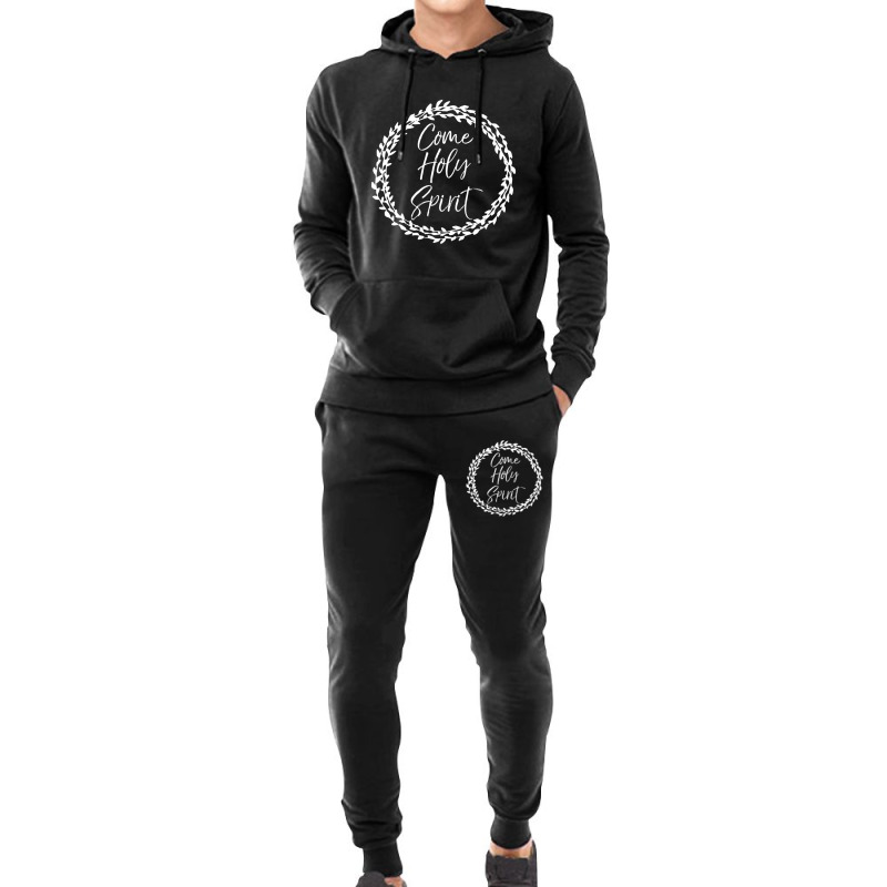 Christian Prayer Quote Flower Circle Come Holy Spirit Hoodie & Jogger Set | Artistshot