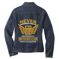 Math Calculator Ladies Denim Jacket | Artistshot