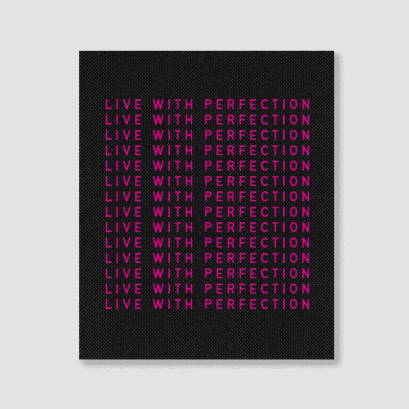 Live With Perfection Pink Typography Pattern Aesthetic Portrait Canvas Print | Artistshot