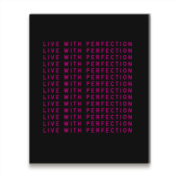 Live With Perfection Pink Typography Pattern Aesthetic Metal Print Vertical | Artistshot