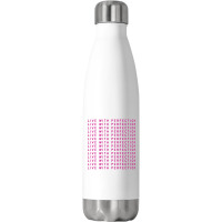 Live With Perfection Pink Typography Pattern Aesthetic Stainless Steel Water Bottle | Artistshot