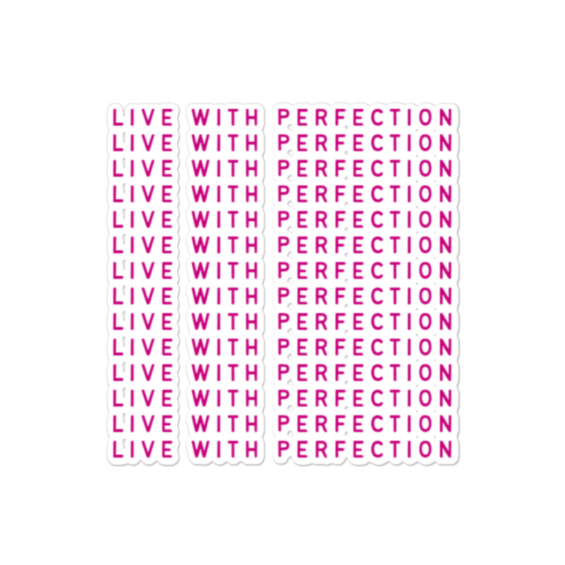 Live With Perfection Pink Typography Pattern Aesthetic Sticker | Artistshot