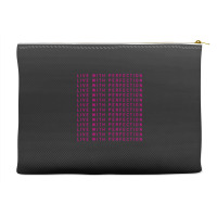 Live With Perfection Pink Typography Pattern Aesthetic Accessory Pouches | Artistshot