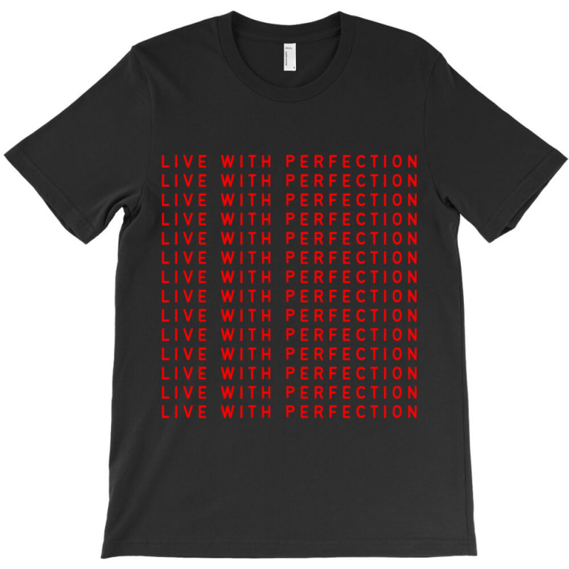 Live With Perfection Red Pattern Aesthetic T-shirt | Artistshot