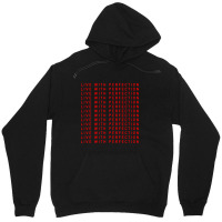 Live With Perfection Red Pattern Aesthetic Unisex Hoodie | Artistshot