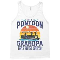 Mens Pontoon Grandpa Captain Retro Funny Boating Fathers Day Gift Prem Tank Top | Artistshot