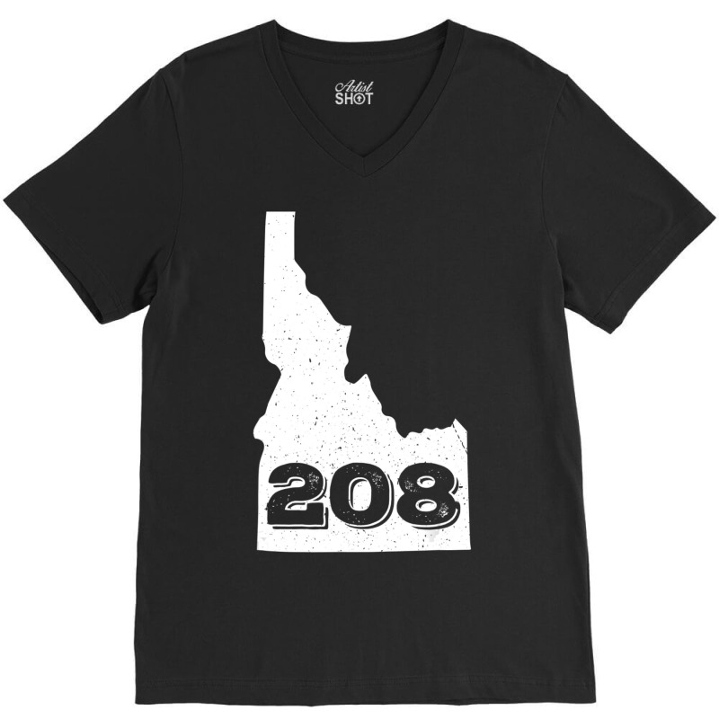 Area Code 208 Boise Idaho Home State V-Neck Tee by cm-arts | Artistshot