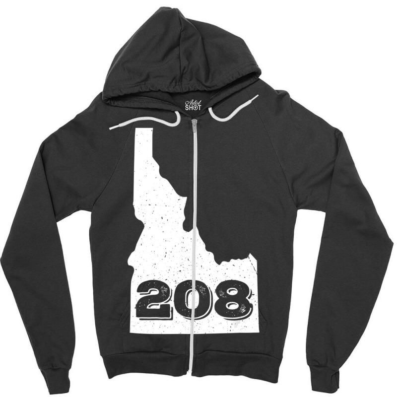 Area Code 208 Boise Idaho Home State Zipper Hoodie by cm-arts | Artistshot