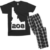 Area Code 208 Boise Idaho Home State Men's T-shirt Pajama Set | Artistshot