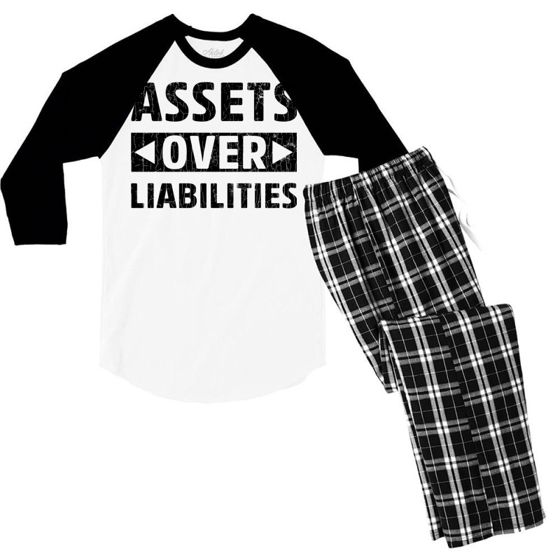 Assets Over Liabilities Funny Accounting Accountant Graphic Pullover H Men's 3/4 Sleeve Pajama Set by cm-arts | Artistshot