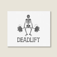 Deadlift Funny Halloween Skeleton Weight Lifting Workout Tank Top Landscape Canvas Print | Artistshot