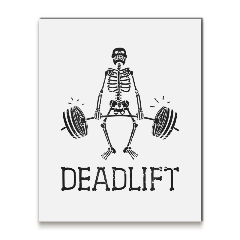 Deadlift Funny Halloween Skeleton Weight Lifting Workout Tank Top Metal Print Vertical | Artistshot