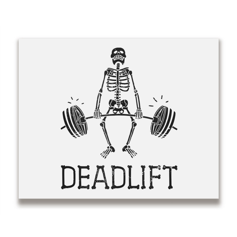 Deadlift Funny Halloween Skeleton Weight Lifting Workout Tank Top Metal Print Horizontal | Artistshot