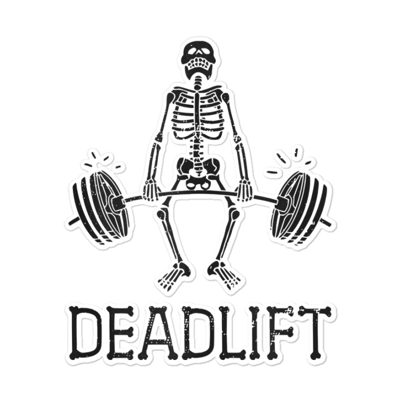 Deadlift Funny Halloween Skeleton Weight Lifting Workout Tank Top Sticker | Artistshot