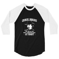 Chuck Norris Sets Fire To Ants At Night 3/4 Sleeve Shirt | Artistshot