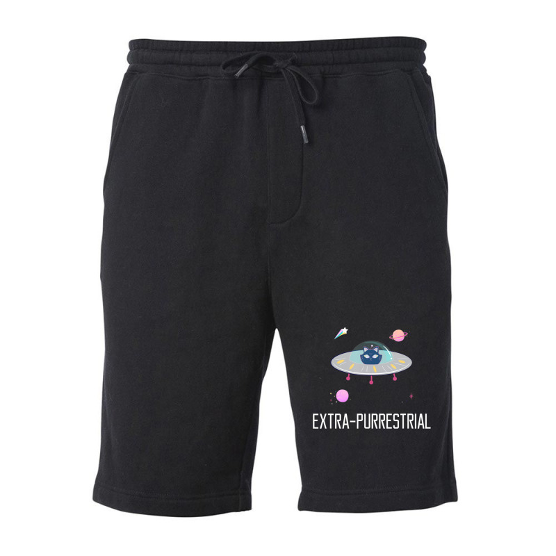 Extra Purrestrial Cat Alien Ufo Martian Ufologist Space Fleece Short by Min01 | Artistshot