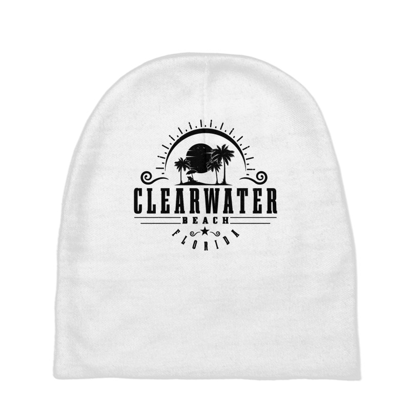 Clearwater Beach Florida Fl Vintage Sunset Surf Vacation Pullover Hood Baby Beanies by cm-arts | Artistshot